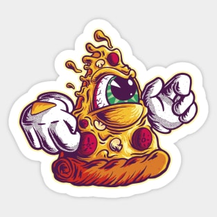 Angry Pizza Food Lover Sticker